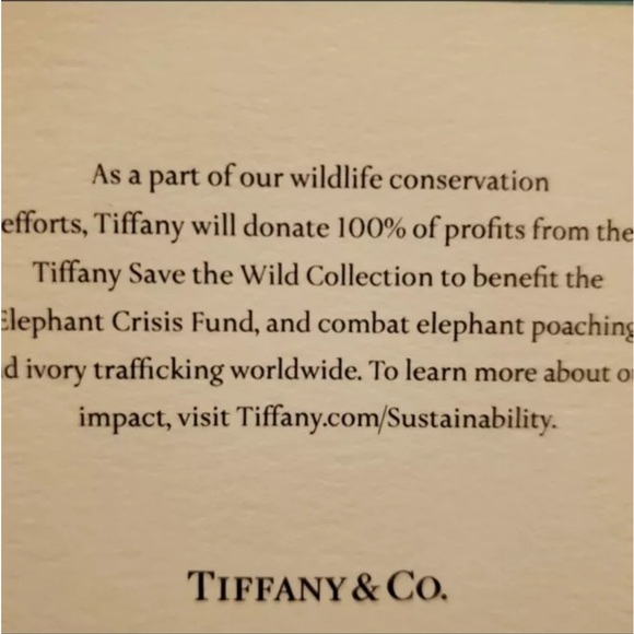 TIFANNY RARE “SAVE THE ELEPHANTS” Necklace - Picture 3 of 8
